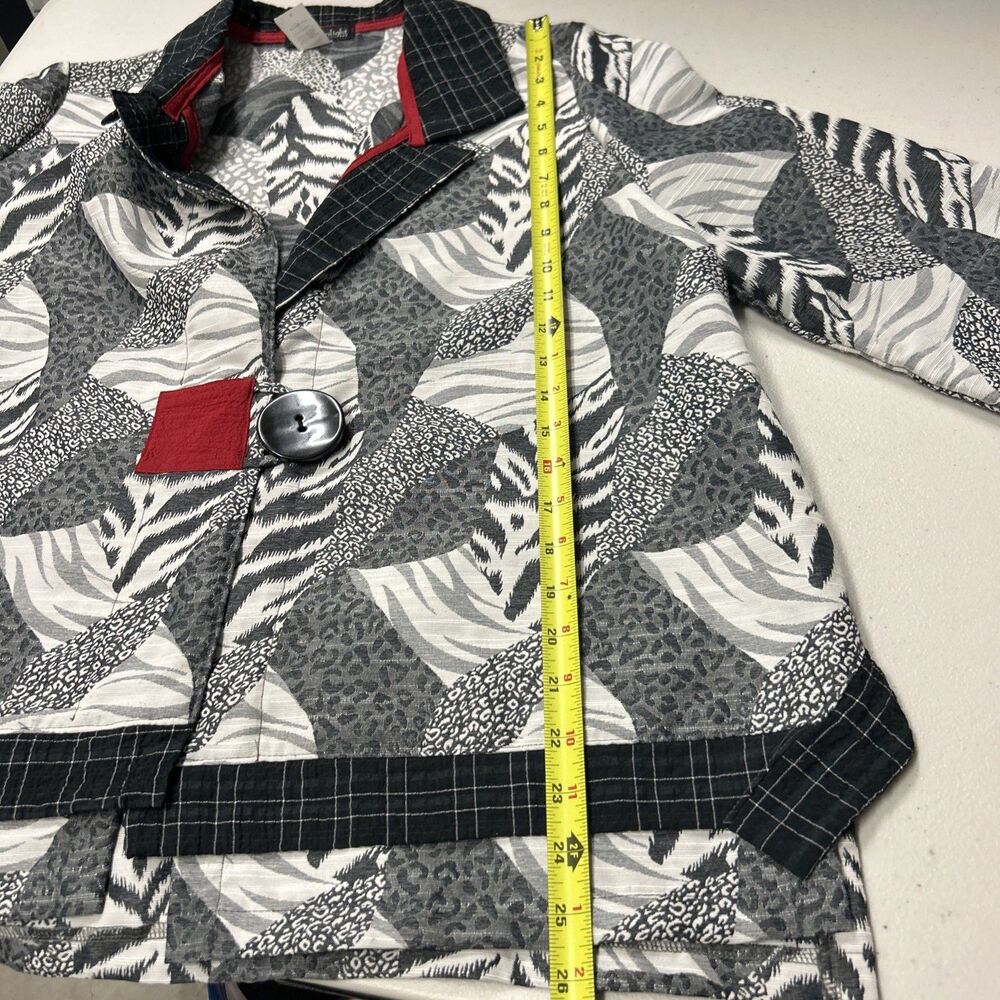 Moonlight Fashion Jacket Womens Small Button Textured Slit Career Kimono  Mixed - Picture 12 of 15